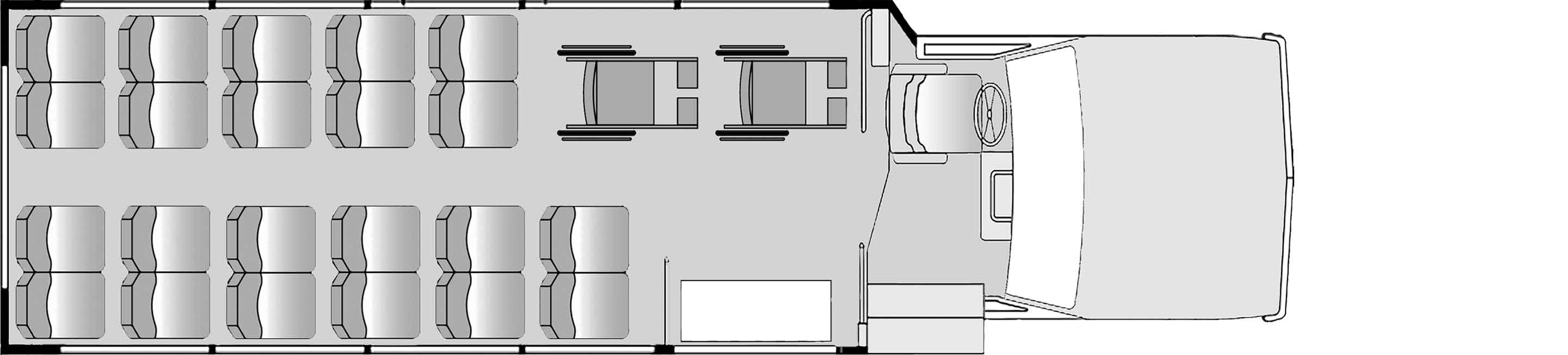 22 Passenger 2 Wheelchair Plus Driver Floorplan Image